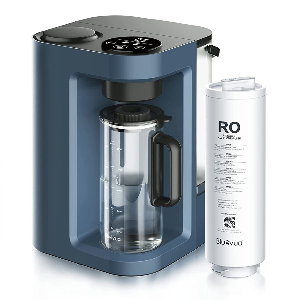 Bluevua RO100ROPOT-LITE Countertop Reverse Osmosis Water Filter System, 5 Stage 