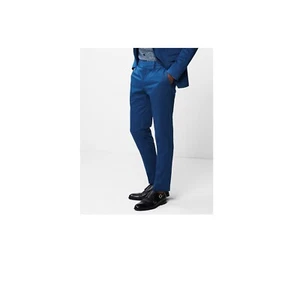 Pantalón Traje Express Extra Slim Azul Algodón Satén Elástico 40x30 40x34 Nuevo Sin Etiquetas $98 - Imagen 1 de 3