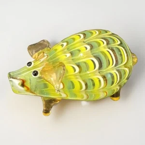 Fitz and Floyd Menagerie Pig Art Glass Figurine Hand Blown 2003 - Picture 1 of 14