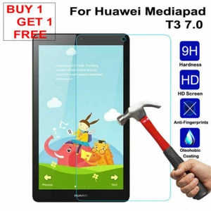 2Pcs Huawei MediaPad T3 7.0 BG2-W09 Tempered Glass Screen Protector Cover Guard - Picture 1 of 13