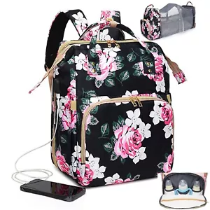Bolso de pañales Mochila Grande para Niños Niñas Bebé con Puerto de Carga USB Impermeable - Imagen 1 de 10