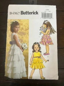 Butterick B4967 Girls Special Occasion Dress Easter Ruffles Sz 2-5 Uncut - Picture 1 of 5