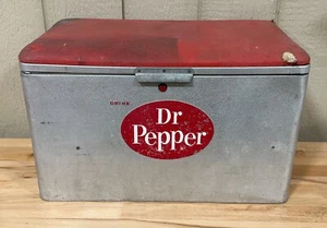 Vintage 1960s Dr. Pepper 10 2 4 Picnic Cooler by Cronstroms aluminum collectible - Picture 1 of 18