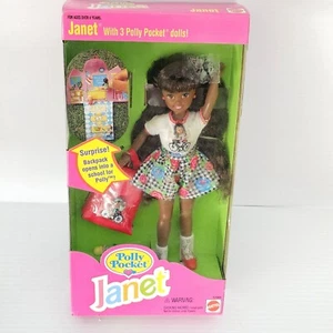 New Old RARE 1994 Polly Pocket Vintage Janet Doll Mattel W 3 x PP Dolls Unopened - Picture 1 of 19