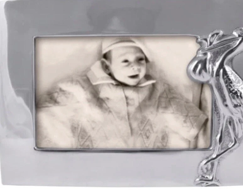 New Mariposa "Bundle Of Joy" Frame BABY SHOWER NURSERY Stork SILVER - Image 1 of 1