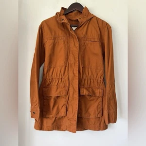 Giacca Utility Filo Universale Taglia XS Arancione Bruciato Cargo Cappuccio Coulisse Vita - Foto 1 di 18