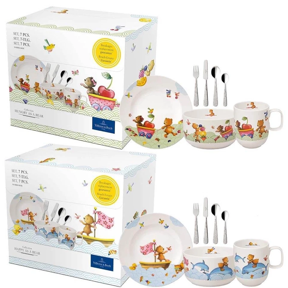 Stoviglie per bambini Villeroy e Boch 7 pezzi Happy-Hungry as a Bear - Immagine 1 di 1