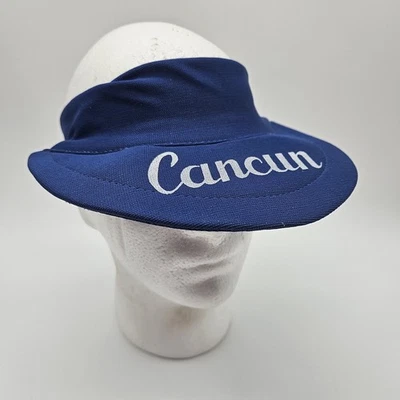 Cancun Wide Brim Sun Visor Blue Beach Snapback Adjustable Hat Cap - Image 1 of 4
