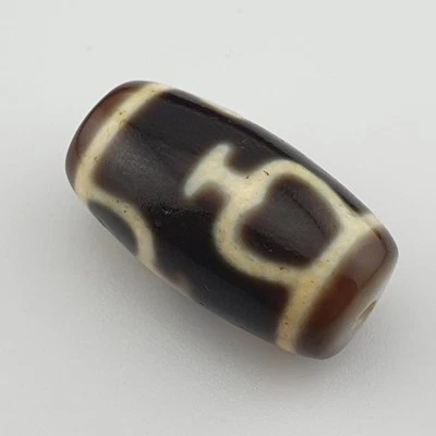 Treasure vase unique pattern himalayan tibetan agate dzi bead amulet - Image 1 of 4