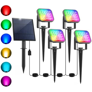 Solar Spot Lights Color Changing LED Landscape Light Outdoor Garden Pathway Lamp - Picture 1 of 7