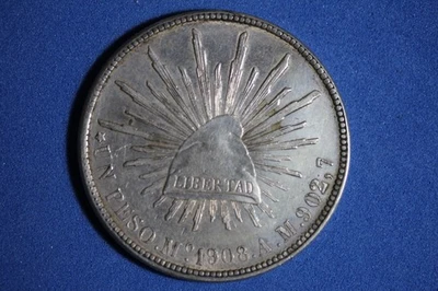 1908 MEXICO UN PESO MO A.M. #K56003 - Image 1 of 2