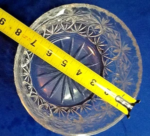 VINTAGE CUT CRYSTAL STARBURST DECORATIVE BOWL 7.5 X 4"HEAVY LEAD CRYSTAL 102925C - Picture 1 of 5