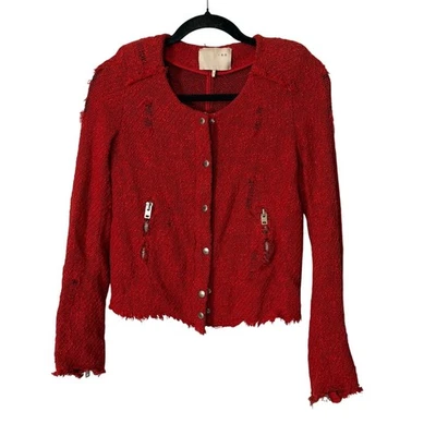 IRO Agnette Tweed Jacket Red Size 1 - Image 1 of 4