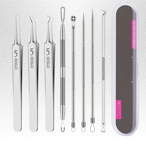 Sharp Tweezers Blackhead Pimple Skin Care Removal Professional Needle Tool 8/3PC - Picture 1 of 8