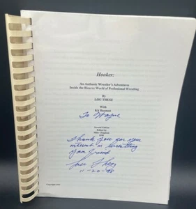 Wrestler Lou Thesz 1998 Autographed Rough Copy of Wrestling Book "Hooker" - Picture 1 of 5