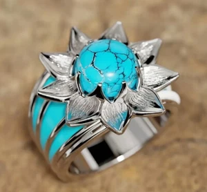 Anillo girasol turquesa - Imagen 1 de 2