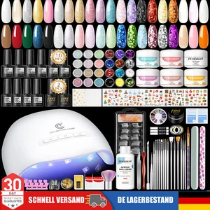Gel Nagellack Set mit UV Lampe 36W 10Farben Gellack mit Acrylpulver Nagelset DE - Bild 1 von 21