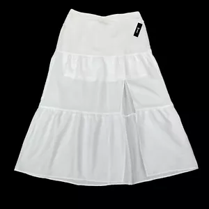 B Wear Skirt Womens Size XL White Maxi Partial Elastic Waist Slit Lined NWT - Picture 1 of 10