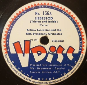 V-Disc No. 156 Liebestod Arturo Toscanini NBC Symphony-BrunnHilde's Immolation - Picture 1 of 8