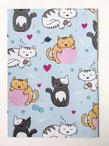 πββ¬ CUTE CAT/KITTEN GIFT WRAP/WRAPPING PAPER 70CM x 49.5CM (700MM x 495MM) - Picture 1 of 2