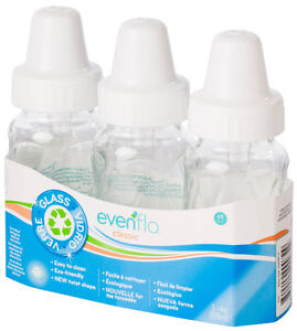 3 Pk Evenflo 4 oz or 8 oz Twist Classic Real Glass Baby Bottles BPA Free 937500
