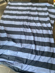 Pottery Barn Teen Cotton Duvet Cover Dark And Light Blue Wide Stripes - Picture 1 of 6