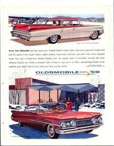 1959 OLDSMOBILE "98" HOLIDAY SEDAN Original Vintage Color Promo Ad - Picture 1 of 1