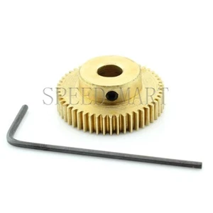 6.35mm Bore 50 Teeth 5mm Teeth width 0.5 Module Motor Metal Brass Gear Wheel - Imagen 1 de 3