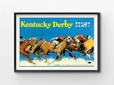 1938 Kentucky Derby Board Game ART PRINT! - Vintage - Antique - Horse Racing - Image 1 of 4