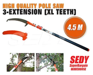 4.5m Telescopic Pole Pruner Saw Pruning Cutter Steel  Extendable Color Random - Picture 1 of 4
