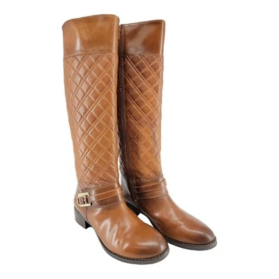 Alex Marie Mujer Botas Altas Montar Cuero Hasta la Rodilla 6M Marrón Hebilla Acolchada Foto 1 de 4