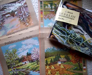 The Four Seasons needlepoint kit - 4 canvas + yarns - Picture 1 of 9