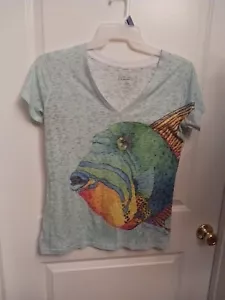 T-Shirt von Michelle Nicole Lowe Florida Keys Artist Damen Gr. Lg Big Fish - Bild 1 von 6