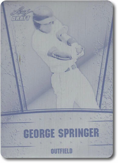 GEORGE SPRINGER 2011 Leaf Draft Rookie Card Press Plate RC ASTROS 1/1 - Image 1 of 1