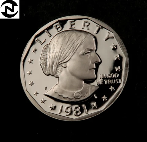 1981-S *Type 2* Susan B Anthony Dollar (SBA) ~ Gem Proof DCAM ~ 1 Coin Cover