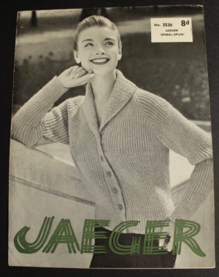 Vintage Jaeger Women's Shorty Boxer Jacket Knitting Pattern 34-38" Bust 3536 - Image 1 of 3