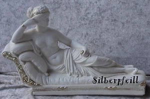 Madam Recam Paolina Bonaparte Canova Sofa Frauen Akt Frau Deko Figur Crem Gold - Bild 1 von 2