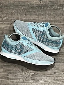 Nike Womens Zoom Strike AJ0188-401 Gray Blue Running Shoes Lace Up Size US 9 - Picture 1 of 18