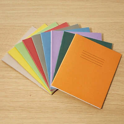 RHINO 8 x 6.5" Exercise Books, 48-Page, 8mm Lined + Margin, 9 Colours, 10-Pack - Image 1 of 4