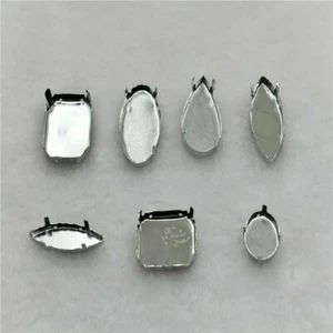 Strong Brass Empty Claw Setting Jewelry Soldering Silver 35mm 50mm for stones - Picture 1 of 24