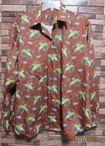 WOMEN'S SOLEMARE MADE IN ITALY MAUS & HOFFMAN L/S BLOUSE TIGERS XL EUC - Picture 1 of 5