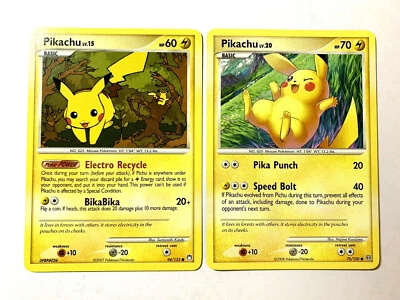 PIKACHU (2) - 94/123 Mysterious Treasures (2007) & 70/100 Majestic Dawn (2008) - Image 1 of 2