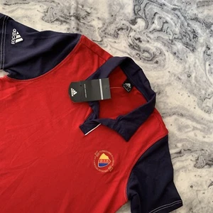 New Adidas Mens D.I.F Djurgårdens IF Swedish Football Red Blue Top Tshirt NWT S - Picture 1 of 12