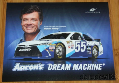 2015 Michael Waltrip Aaron's Toyota Camry Daytona 500 NASCAR Sprint Cup postcard Cover
