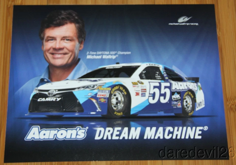 2015 Michael Waltrip Aaron's Toyota Camry Daytona 500 NASCAR Sprint Cup postcard - Image 1 of 1