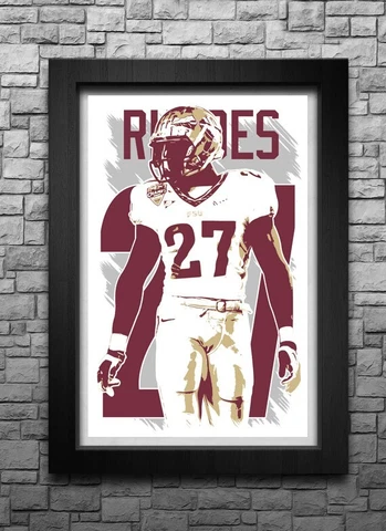 XAVIER RHODES art print/poster FSU SEMINOLES FREE S&H! JERSEY H4 Cover