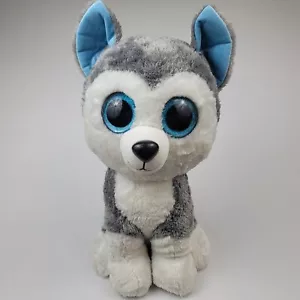 Peluche TySilk Slush Husky cane 18" blu bianco grigio occhi grandi - Foto 1 di 9