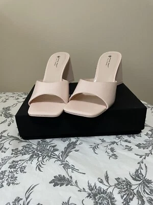 Call It Spring x Emma Rose Block Heeled Mule Sandal Patent Pink Size 7 US - Image 1 of 4