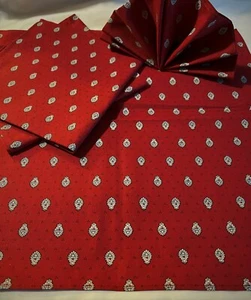 SET OF 4 NAPKINS 100% HIGH QUALITY COTTON BASTIDE ROUGE FRENCH PROVENCE LINEN - Picture 1 of 6