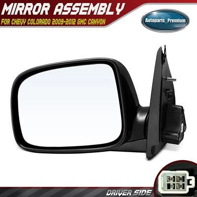 Espejo retrovisor eléctrico negro del lado izquierdo del conductor para Chevy Colorado 2009-2012 GMC Canyon Foto 1 de 4